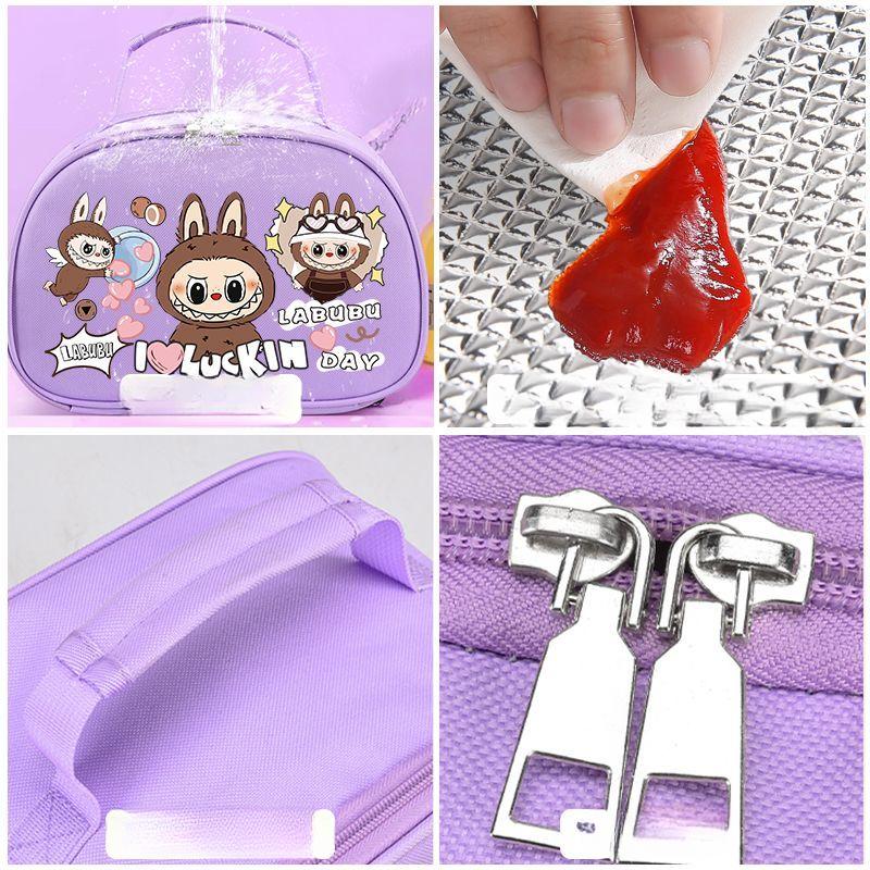 Roztomilá taška na bento, Studentská izolovaná taška, Přenosná taška na oběd s hliníkovou fólií, Velkokapacitní ruční taška