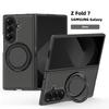 Business Carbon Fiber Texture Magnetic Case for Samsung Galaxy Z Fold 7 6 5 4 3 for Magsafe 360° Rotating Stand Protection Cover