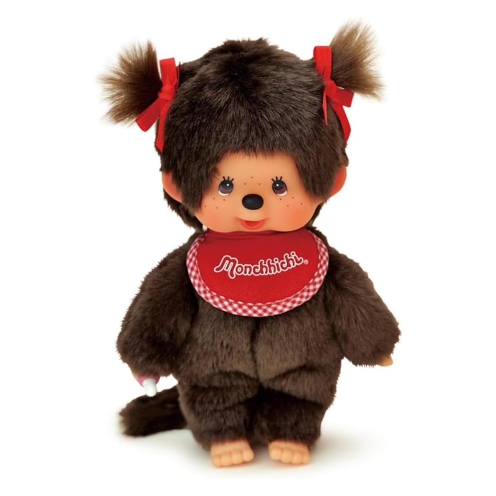 Sekiguchi Monchhichi Premium Standard S Brown Twin-Tail Doll 21.5x13x7.5cm