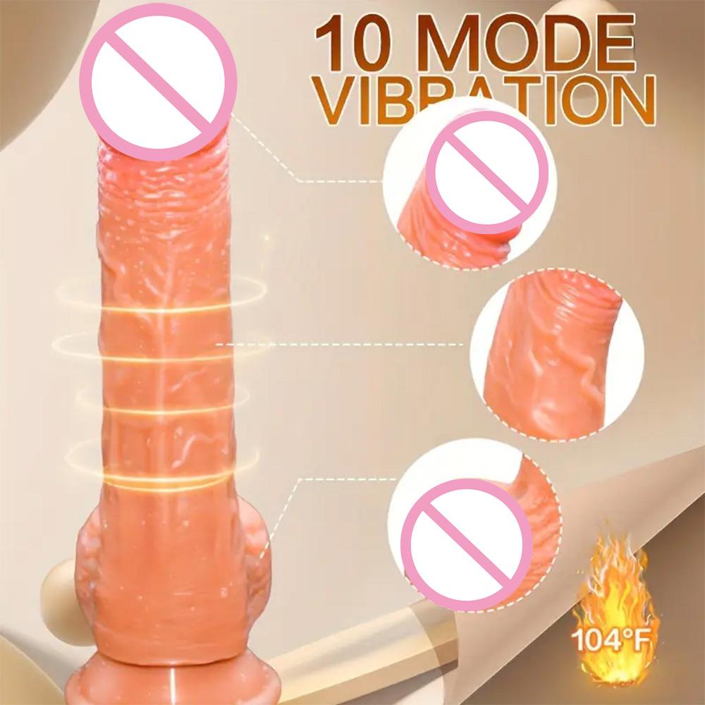 Realistic Dildo Telescopic Vibrator Penis Double Penetration Anal Vagina Masturbation Fake Dick Sex Machine Sex Toys for Women