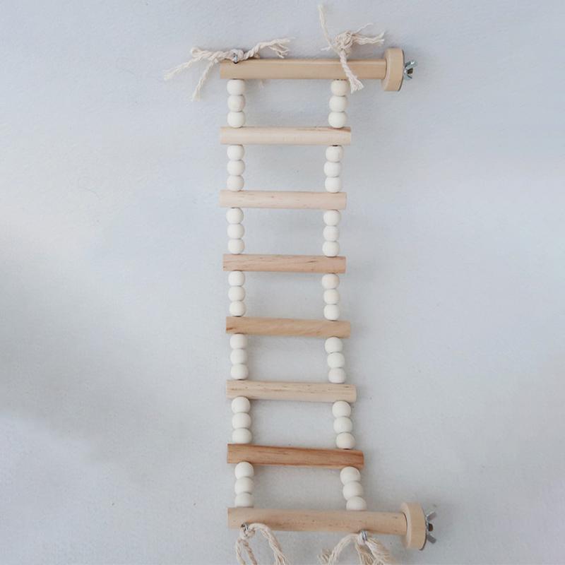 5/8 Steps Wood Ladder Pet Interactive Bird Parrot Toy Ladder for Hamster Cage Funny Grinding Stick Climbing Toy Bird Accessories