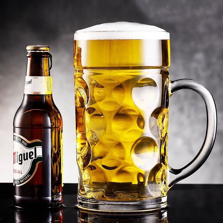 1000ml Transparenter Bleifreier Glas Bierkrug Craft Beer Krug Große Kapazität Glasbecher Heldenbecher 1 Liter Bierkrug