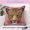 Plush Pink Leopard Decorative Pillow Cover For Living Room Sofa Decor