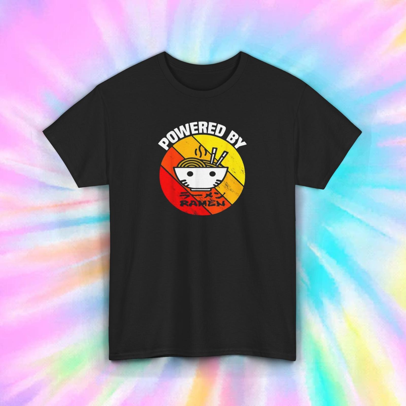 Powered by Ramen Shirt Funny Retro Noodle Lover Food Humor Gift Tee S-5XL L