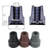 Rubber Feet Cane Tips Trekking Pole Foot Covers Hiking Stick Accessories Floor Mat Crutch Pads Replacement Non-slip Elder 3size