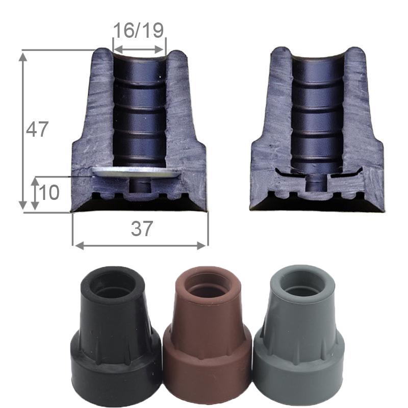 Rubber Feet Cane Tips Trekking Pole Foot Covers Hiking Stick Accessories Floor Mat Crutch Pads Replacement Non-slip Elder 3size