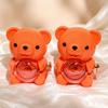 Patented Vibrant Orange Rotating Rose Bear Jewelry Box Flip for Surprise Mini ABS Jewelry Storage Box for Gift Retailers