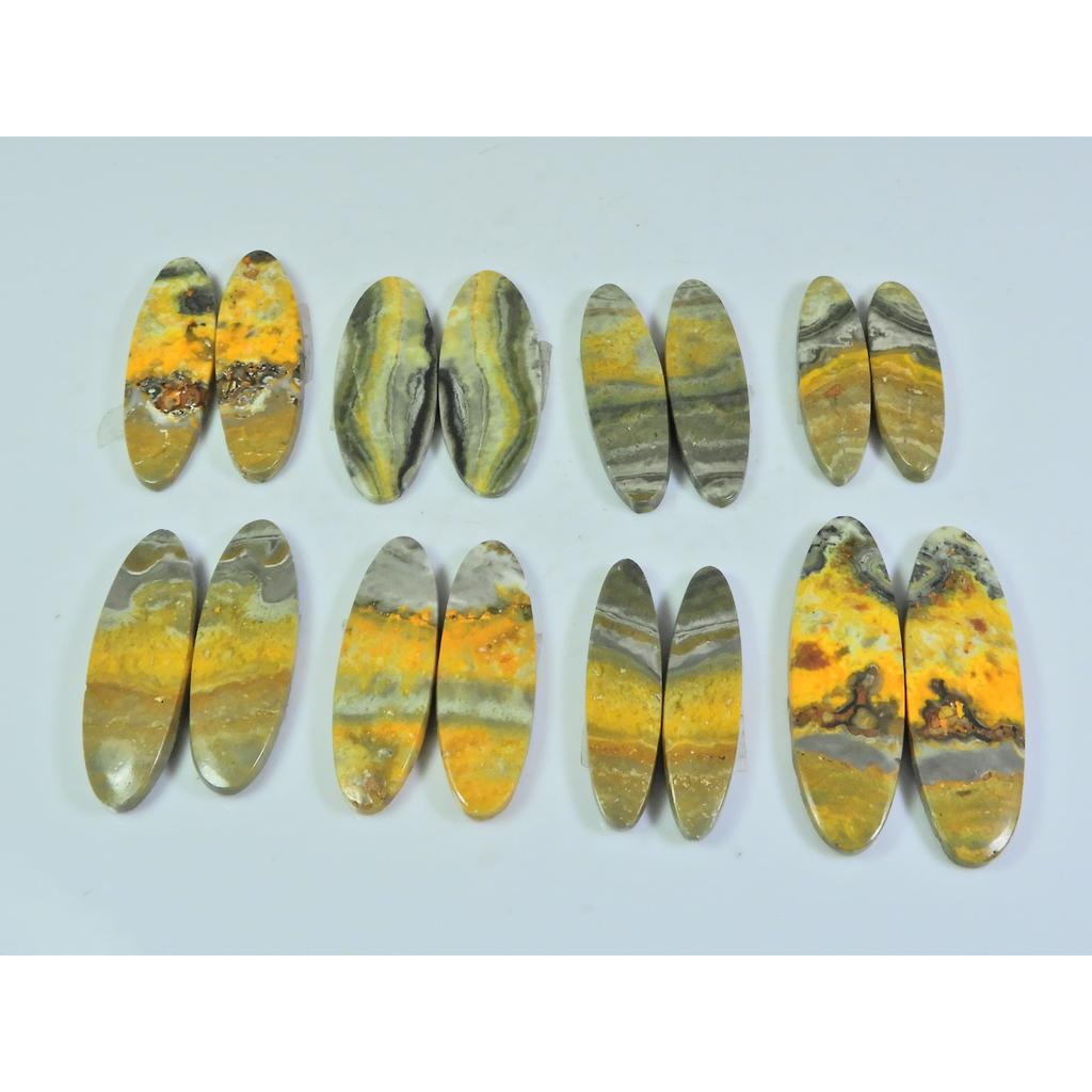 8X29-12X38MM Natural Bumble Bee Jasper Pair Oval Cabochon Gemstone 8Pair Lot C-110