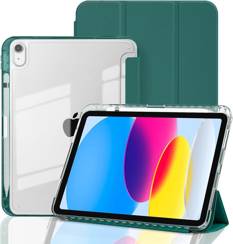 Funda Protectora de Acrílico para iPad con Alta Transparencia y Ranura para Lápiz para 10.9/11 pulgadas Pro 2024 y Air 4/5/6