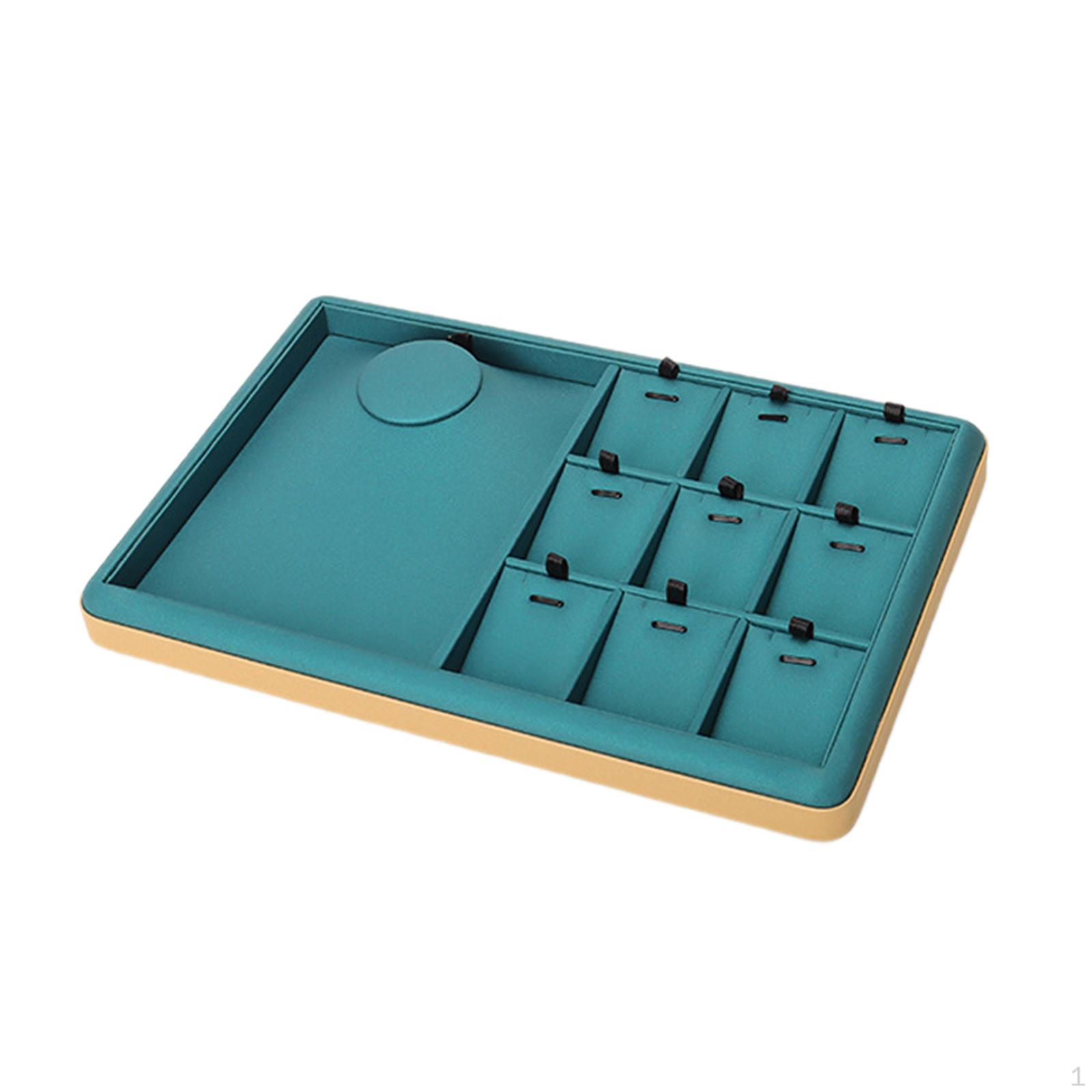 

10 ячеек для ювелирных изделий, складная коробка для ожерелий, органайзер из искусственной кожи Peacock Blue