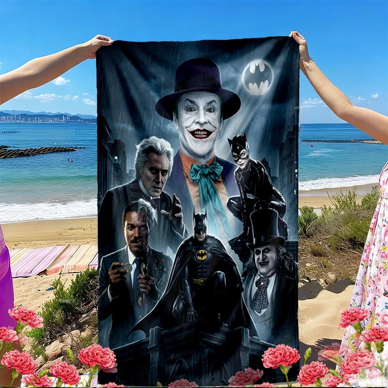 Batman Aufdruck Strandtuch, Vielseitiges Leichtes Saugfähiges Strandtuch für Pool Surfen Yoga Badezimmer, Perfektes Geburtstags-Urlaubsgeschenk