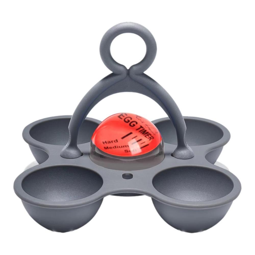 Removable Egg Timer Hold 4 Eggs Nonstick Egg Molds Kitchen Accessories Egg Poacher Cups Home