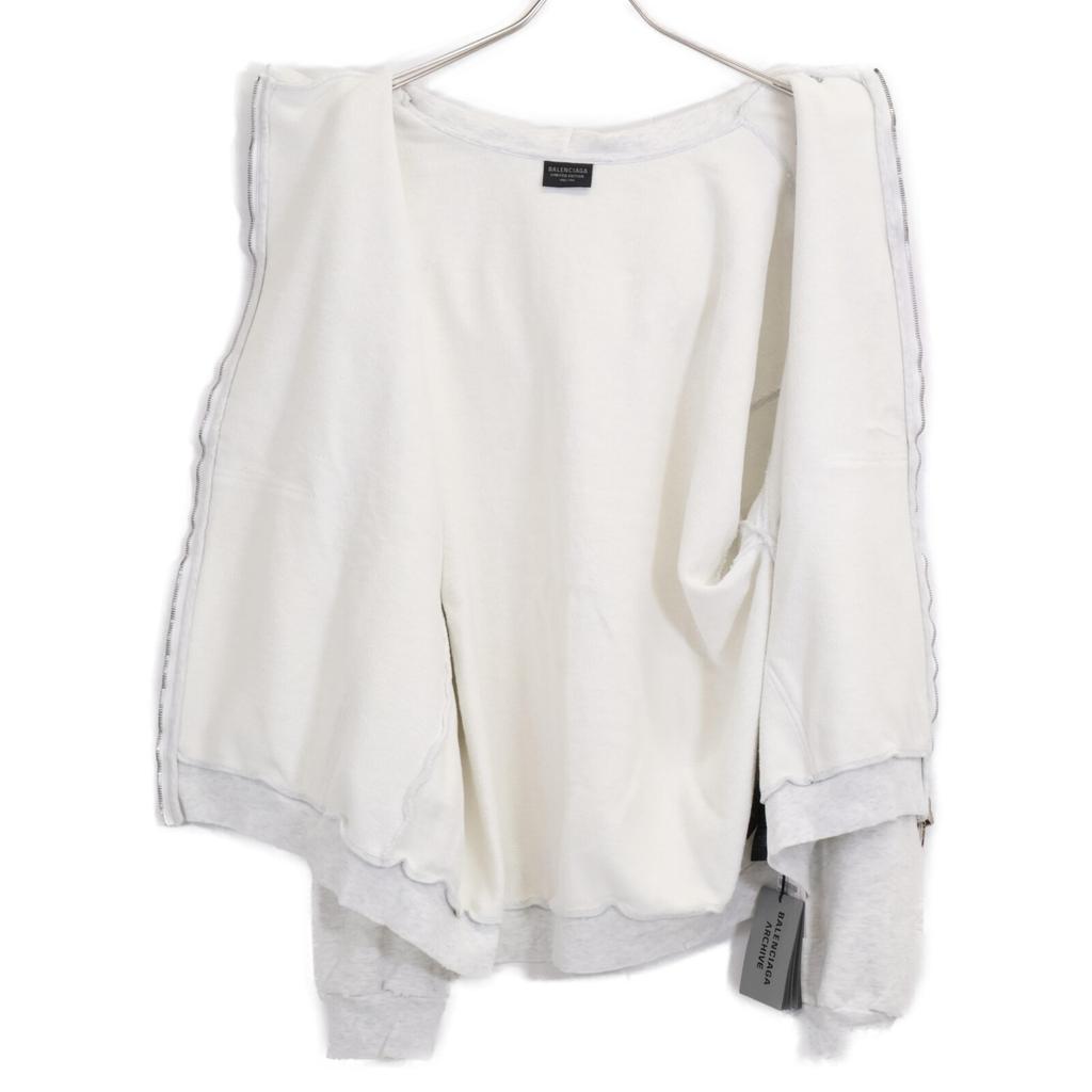 BALENCIAGA [Domestically Licensed/Made in 2011] 744457 700/480 LIMITED EDITION Archive Medium Fit Zip-up Hoodie tops S off whiteUsed