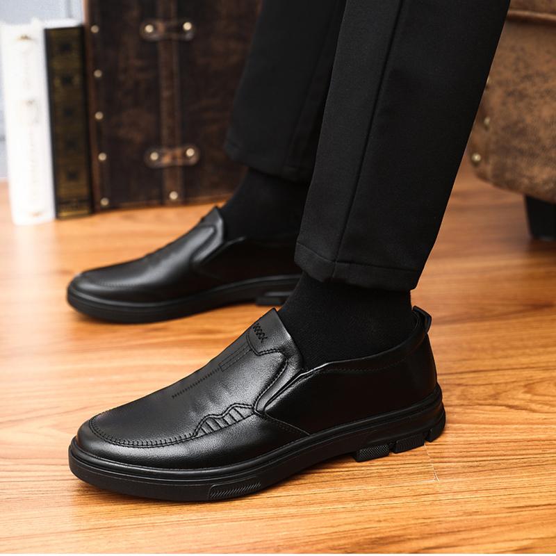 Leather Shoes Men's New Business Formal Casual Spring and Fall Breathable Men's British Korean Round Head Wedding Shoes