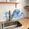 Großer blauer Oktopus Wandaufkleber Meeres Tier Wanddekal Abziehen Und Aufkleben Kunst Wandbild für Badezimmer Küche Wohnzimmer Sommer Wanddekoration