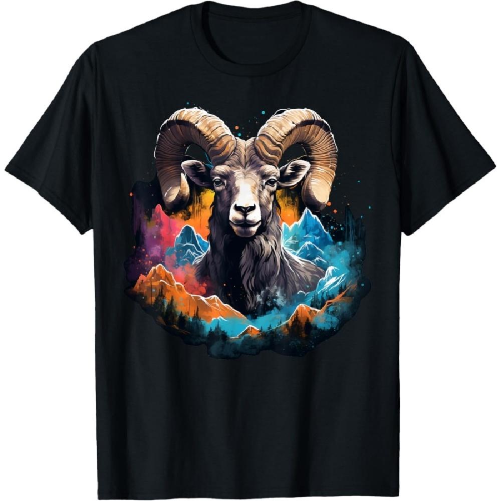 

Bighorn Sheep colorful painted Rocky Mountain Bighorn Sheep T-Shirt XXXXXL чёрный