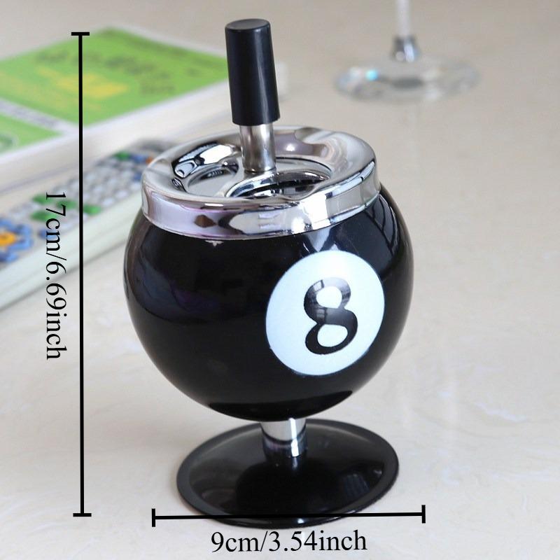 1Pcs Creative Billiard Metal Ashtray with Lid for Office Decor Smoke Proof Ash Cup Pool Table Accessories Safety