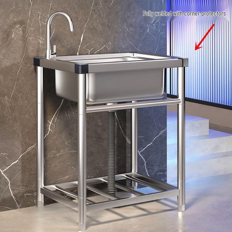 201 Edelstahl-Küchenspüle mit Ständer