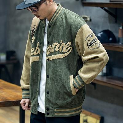 Americký semišový baseballový dres Pánský volný trendy značkový nadměrný ležérní bunda Chlapecká zimní bavlněná bunda Příliv