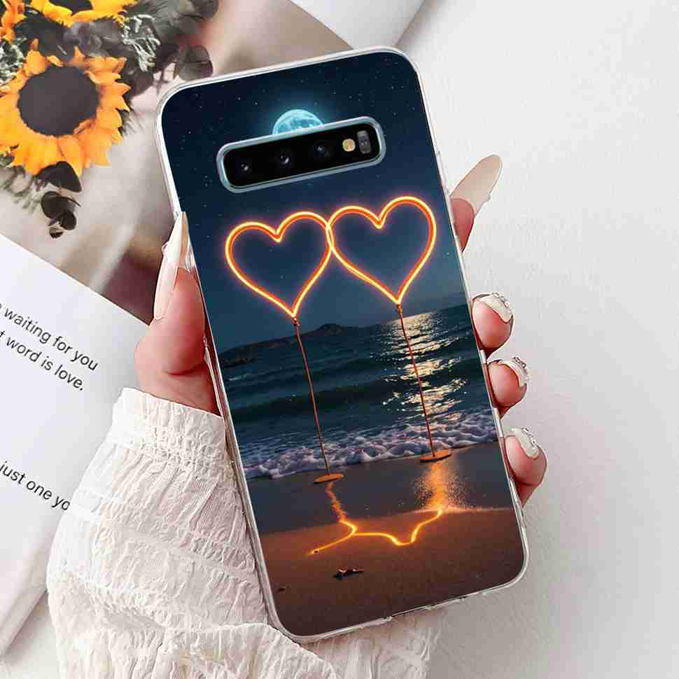 For Samsung Galaxy S10+ Case Fashion Design Soft Silicone TPU Back Cover For Samsung s10+ S10 Plus Butterfly Rose Phone Shell