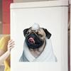 Cute Puppy Dog Stickers for Bathroom Cabinet Kitchen Refrigerator Door Bathtub Home Decor Housewarming Wall Decal