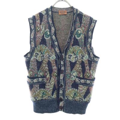 Overall Handle No Sleeve Knit Vest 50 Navy Women Used
