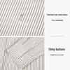 Men's 100% Cotton Embroidered Vertical Stripe Long Sleeve Casual Shirt