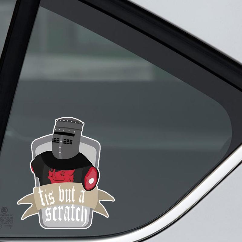 JT138#13x15cm Tis But A Scratch Bumper Sticker Vinyl Decal Cartoon Irregular Self-adhesive Sticker