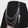 European-American Geometric Multi-Layer Sword Pendant Pants Chain