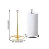 Home Paper Towel Stand with Open Base Design, Metal Tissue Rack and Clear Faceted Accent for Kitchen Counter, Dining Area, and Bath Use