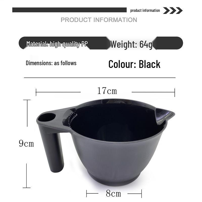 Eco-Friendly Black Hairdye Mixing Bowl - Round, Handheld, Salon-Grade