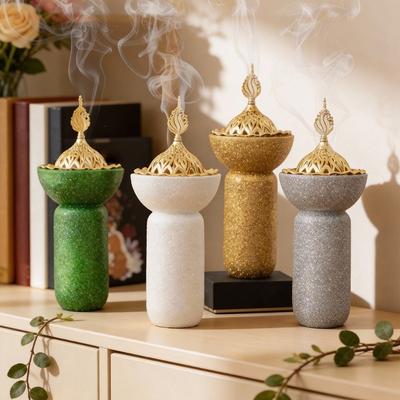 Luxury Incense Diffuser Hollow Out Aromatherapy Burner Yoga Glitter Base Incense Burner  Office