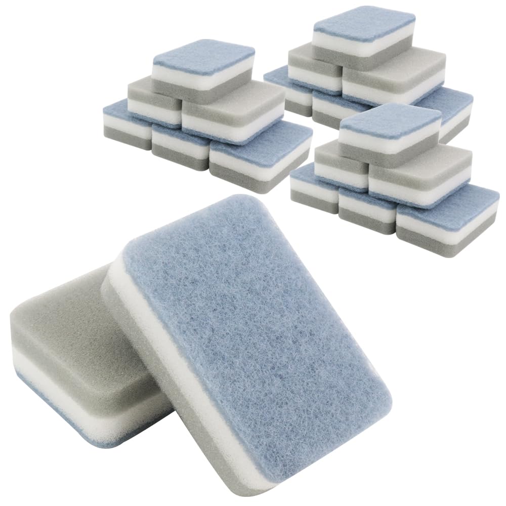 for kitchen easy to soft effective against grease and Double-sided sponges, 20-pack, dishwashing, lather, type, oil.