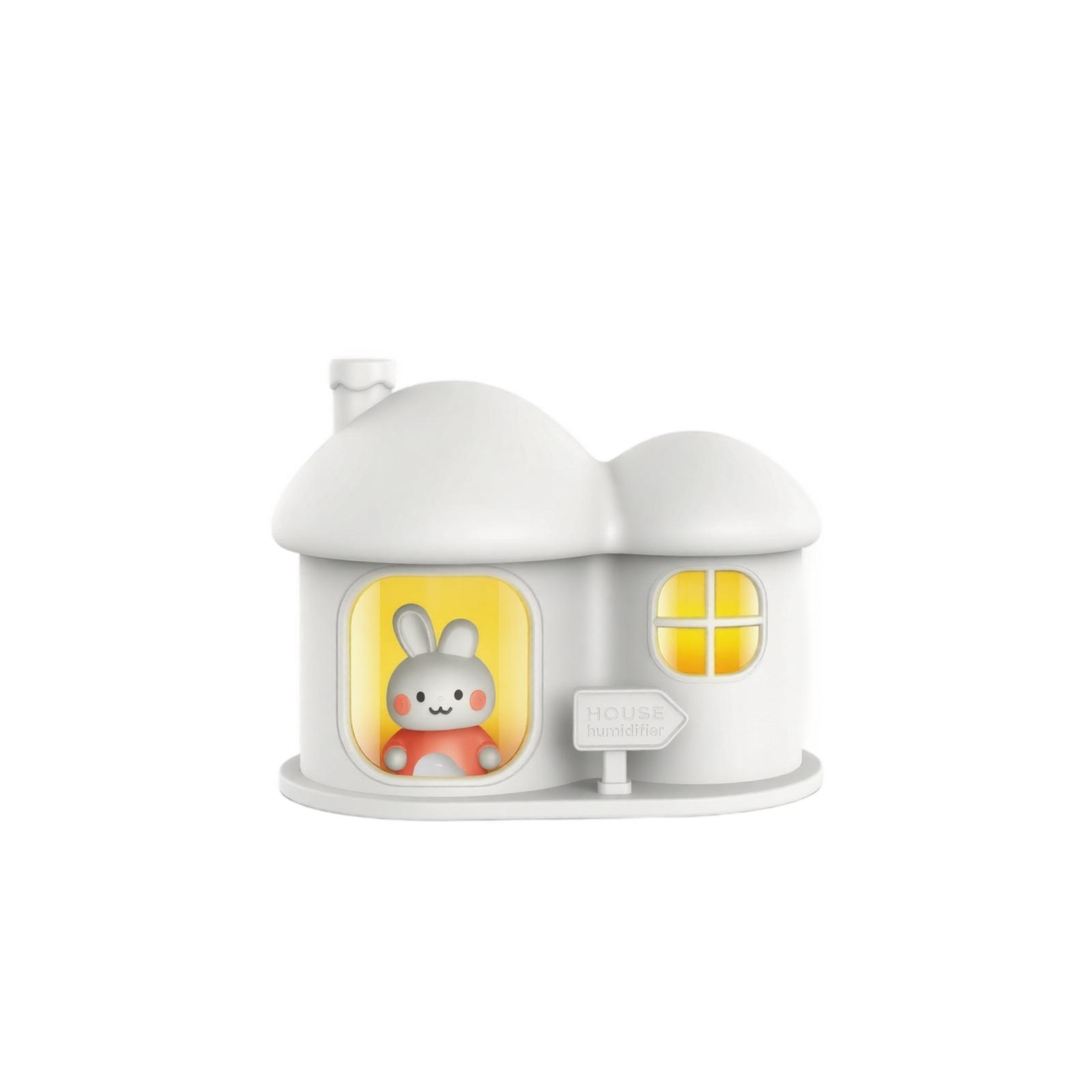

Creative House Dual Nozzle Humidifier Home Desktop Ultrasonic Humidifier with Warm Light Atmosphere Lamp and Cute Animal Design one size білий