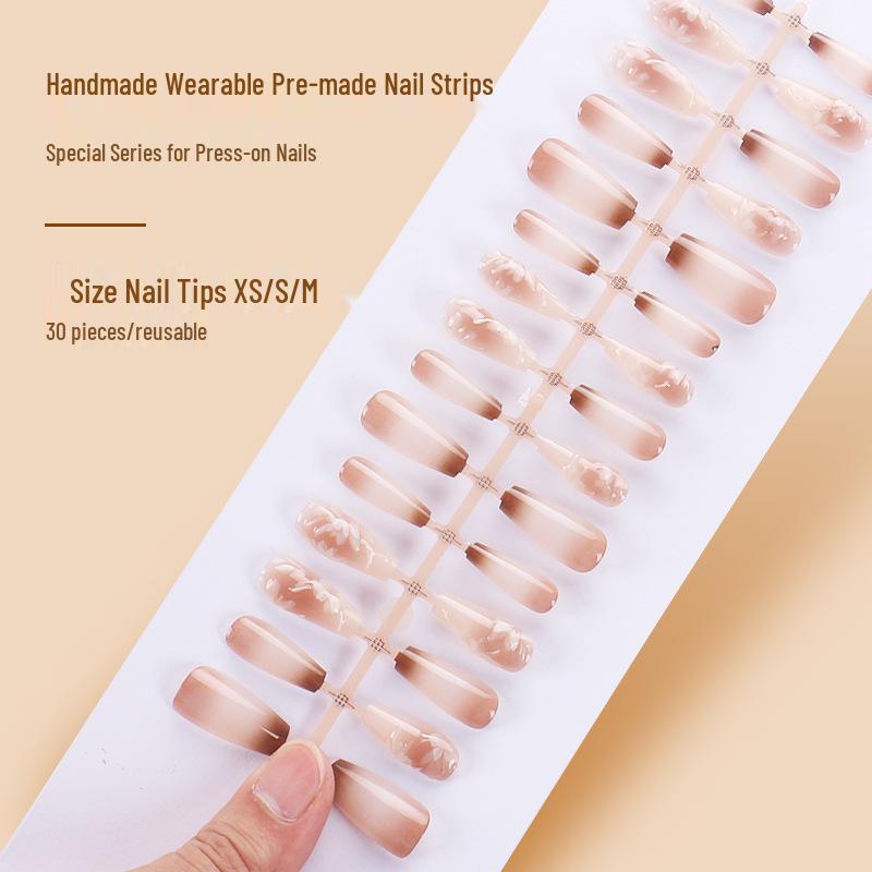 

Осеннее Омбре Кошачий Глаз Полоски для Нейл-арта - Съемные, Высококлассные Накладные Типсы BY1507 prefabricated keel #30 pieces/board