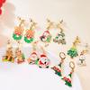 Christmas Asymmetrical Dangle Earrings for Women Cute Santa Claus Snowman Bow Red Bell Drop Earrings New Year Jewelry Gifts