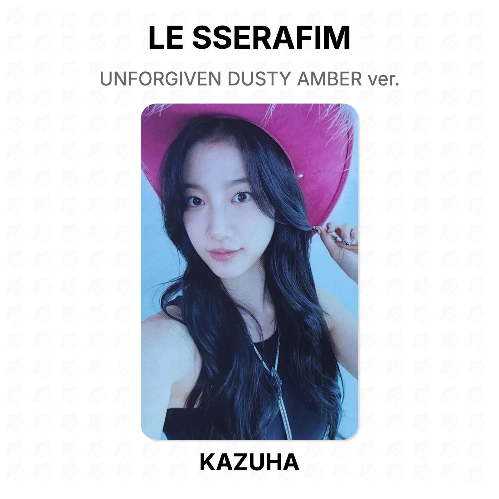 LE SSERAFIM UNFORGIVEN DUSTY AMBER ver. Official Photocard KAZUHA