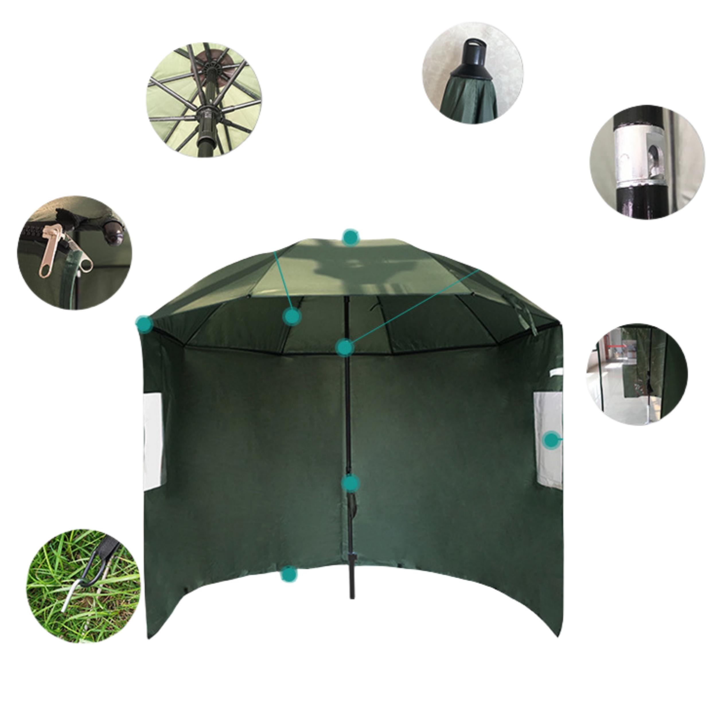 High Quality Outdoor Folding Portable Parasol Fishing Tent Umbrella for Fishing Boat (Green,105*8k)