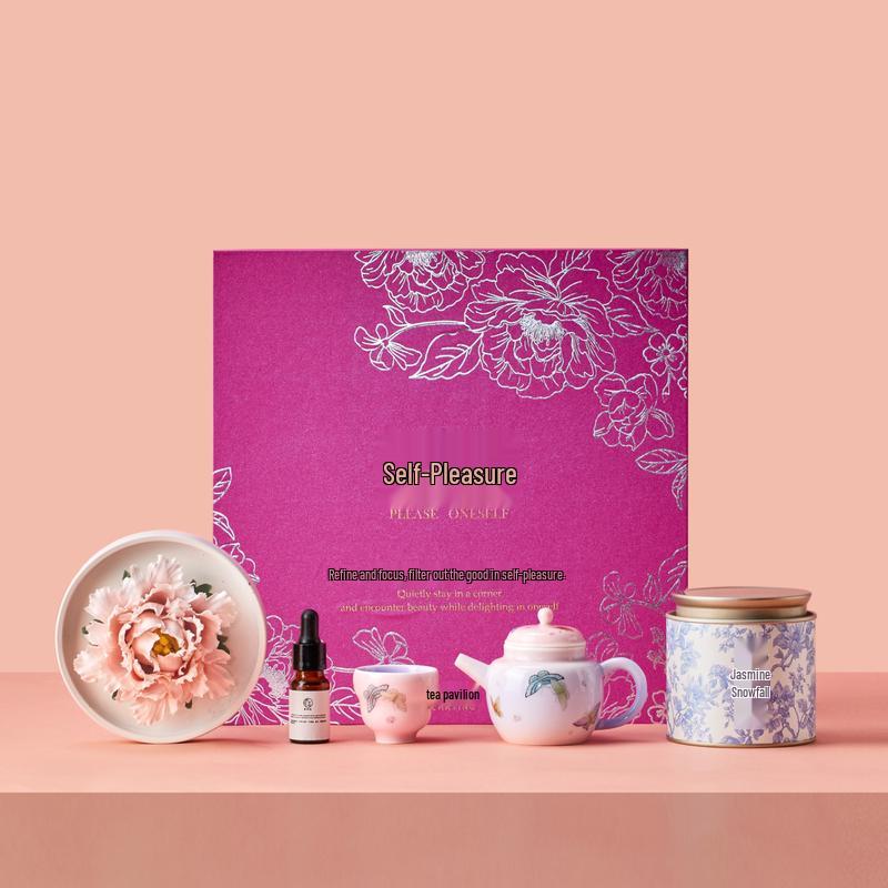 Artisanal Hand-Painted Glass Tea Gift Set
