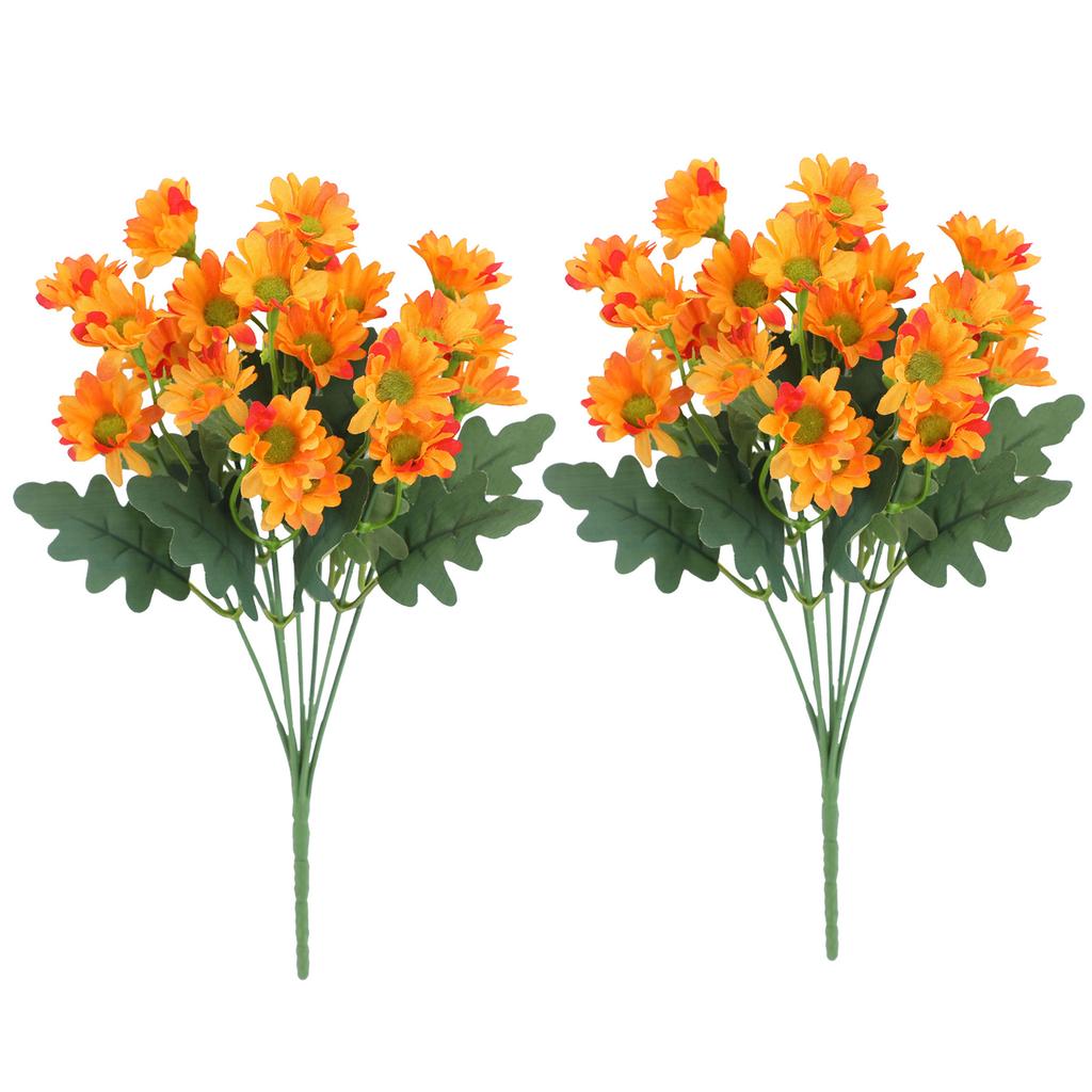 2Pcs Artificial Daisy Flowers Fake Chamomile Bouquet Floral Arrangement Decor for Wedding/Home/Photography Props