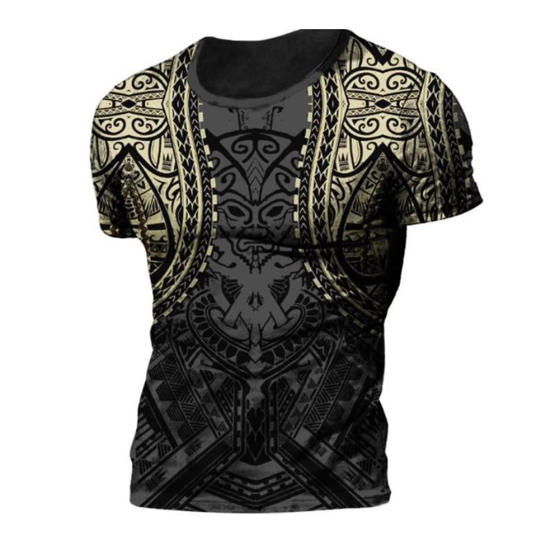 Men's Casual Printed Short Sleeve Loose Comfort Top T-Shirts Men’s