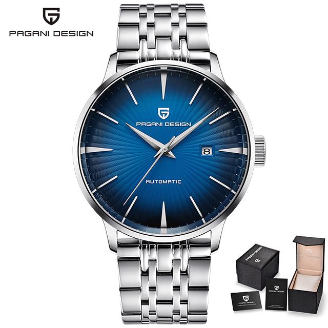 Pagani Design Menn Business Mechanical Watches for Men Waterproof Dress Watch Luxury Rustfritt stål Automatisk Armbåndsur
