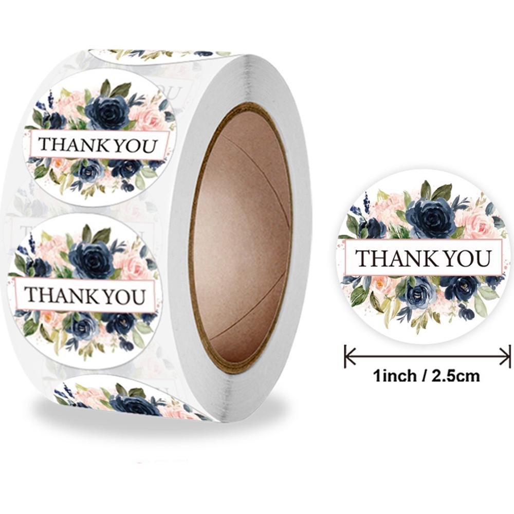 500pcs Thank You Stickers Green Flowers Thank You Labels for Birthday, Weddings, Giveaways, and Small Business Shipping Stickers