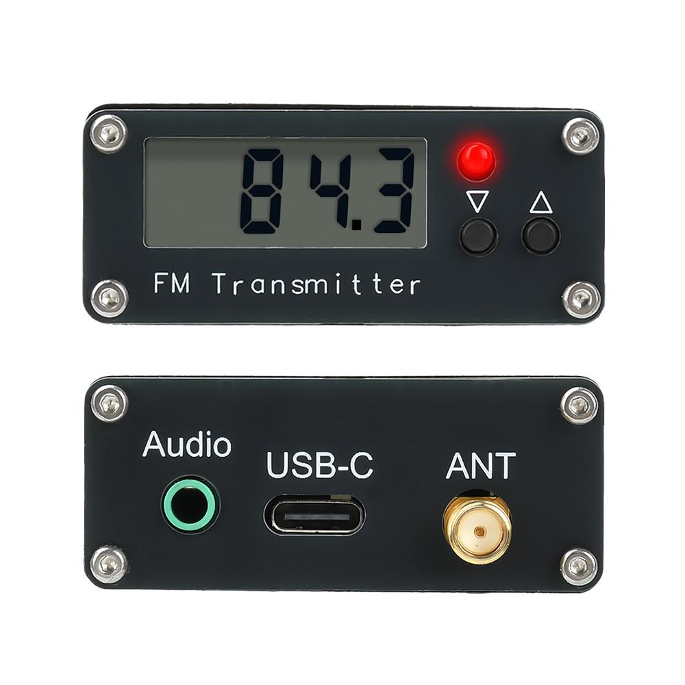 2000m FM Transmitter 0.5W Digital Display FM Transmitter Stereo 76-108Mhz Type C Interface CAR Radio Broadcast Campus Station