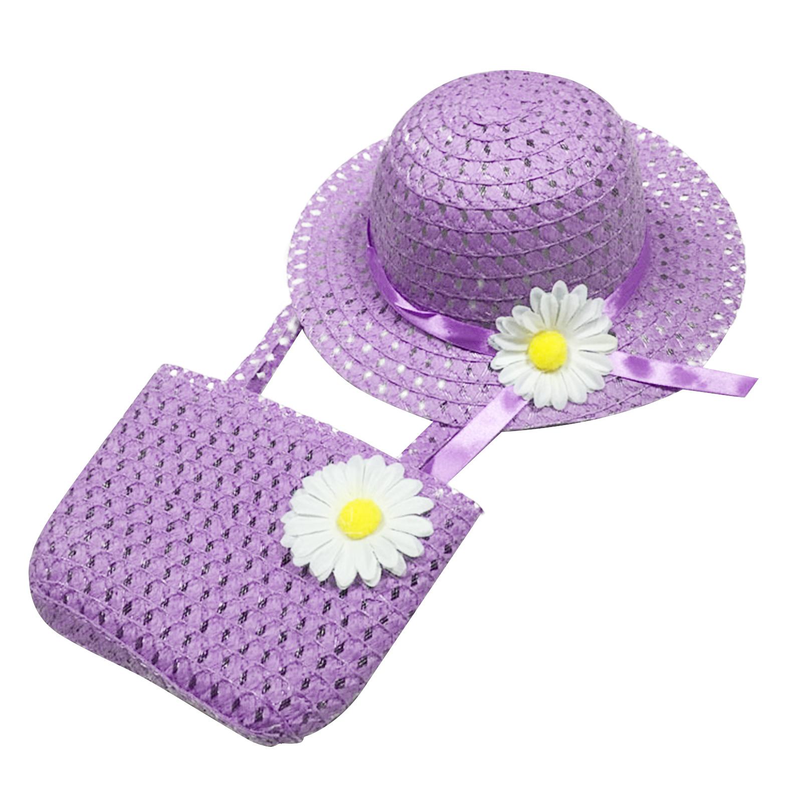 Fashionable Little Girl s , Princess Hat, Sunscreen Hat, Children s Cool Hat With Portable Bag One Size фиолетовый
