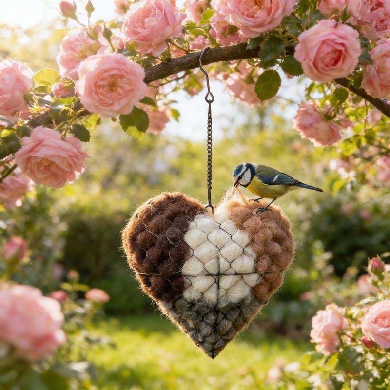 Heart Shape Iron Bird Nesting Materials Holder Nesting Heart 2PCS For Garden Decoration And Pet Bird Shelter Place