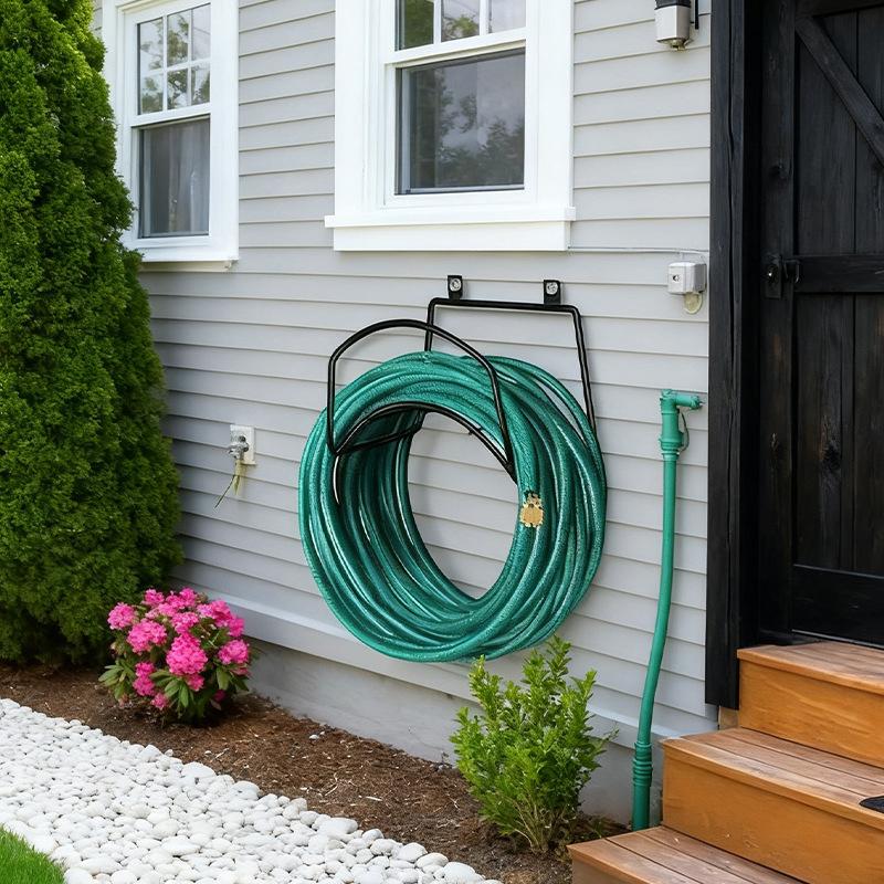 

Garden Wall-Mounted Water Pipe And Hose Storage Rack Metal Hose Bracket Fixed Installation Carbon Steel Water Pipe Rack one size чорний