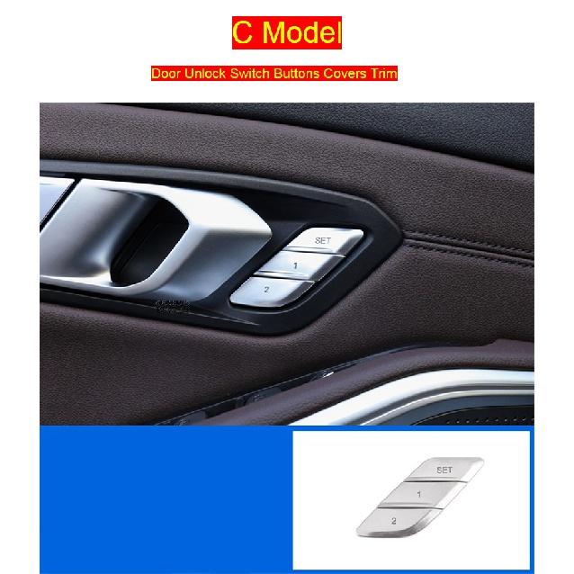 

Стайлинга автомобилей, кнопки на руль, декоративная рамка, чехлы, наклейки, отделка для BMW 3 серии G20 G28, интерьер авто C Model Silver