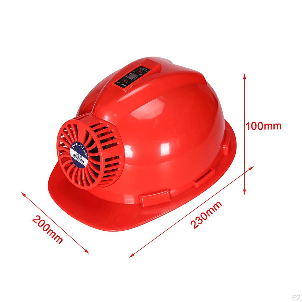 Construction Hard Hat with Fan Thickening Safety Helmet Multifunction Red