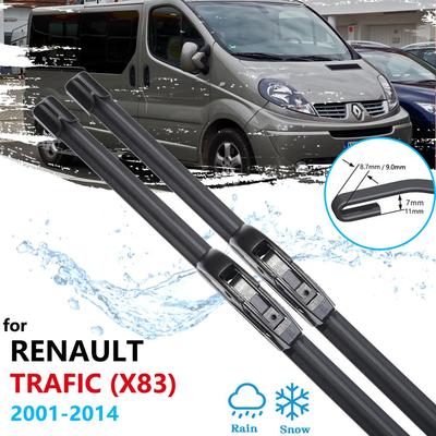 Auto-Wischerblätter, für Renault Trafic X83 2001~2014, Scheibenwischer vorne, Autozubehör, Aufkleber, Vivaro Primastar 2002